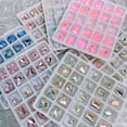 thumbnail image 7 of Jnismy 25Pcs Nail Decorations, Creative Love Heart Butterfly Square Faux Crystal, 3D DIY Nail Art Accessories Rhinestones for Phone Decor, 7 of 7