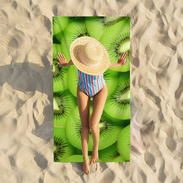 TUITOONM Microfiber Beach Towel for Adult Super Lightweight Colorful Bath Towel Sandproof Beach Blanket Multi-Purpose Towel for Travel Swimming Pool 30x60 Inch