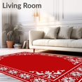 thumbnail image 2 of ODIKA 8'x10' Machine Washable Non-Slip Area Rug, Joyful Winter Celebration Front Entry Greeting High Traffic Rug, Red, 608413, 2 of 7