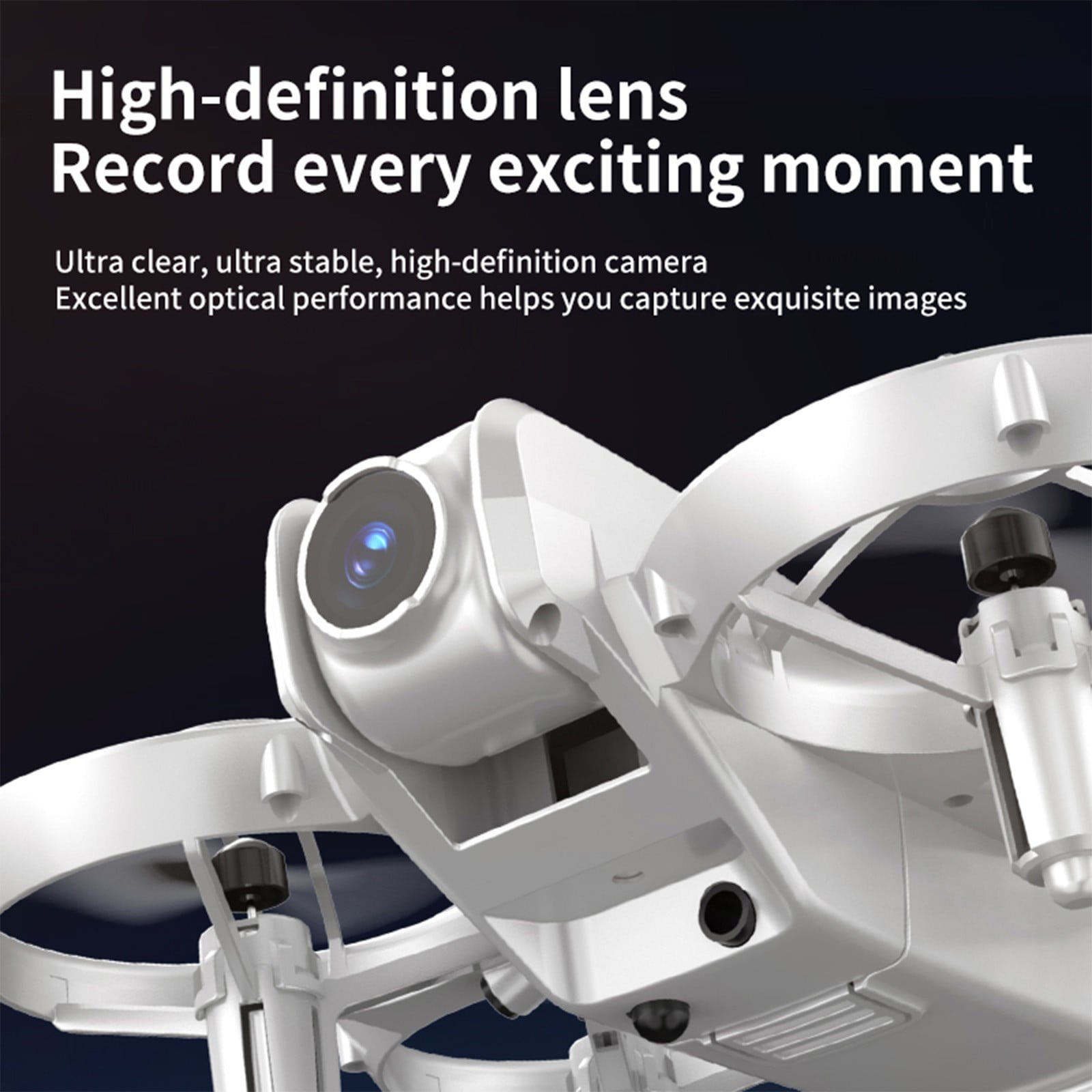 Leodye 1PCS Dual-camera RC Drone Toy Altitude Hold Headless Mode Speed Adjustment Design Boys Holiday Gift Accessory -5.51x4.52x1.96in