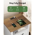 thumbnail image 4 of Marsail Nightstand with Charging Station, Farmhouse Bedside Table with 2 Drawers and Open Shelf, Bedside Storage Cabinet for Bedroom, Rustic End Side Table, Wood White, 4 of 14