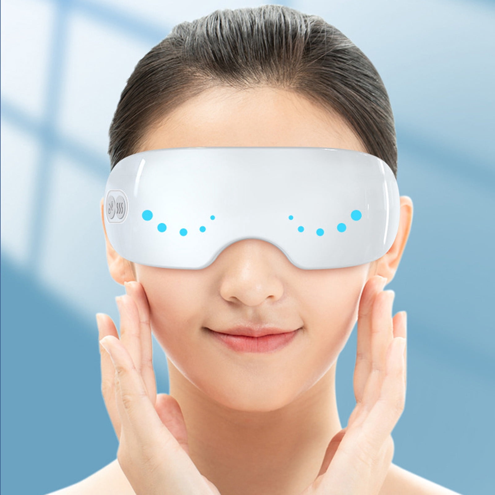 AHGQT Gentle Eye Massager with Heatfor Dry Eye & Migraine Relief, Foldable Rechargeable Eye Mask, Sleep Gift for Office, Travel, Home Use for Women and Men, Mothers Day and Father Day