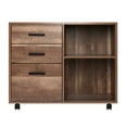 thumbnail image 6 of Accent Chest Drawer Office Storage Cabinet-Color:Walnut,Size:3 Drawer with 2 Shelf, 6 of 7