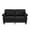 2 Seats-Faux Leather-Black, variant on Classic 2 Seaters Upholstered Sofa, 100% Polyester Couch Loveseat with Nailhead Trim and Storage for Living Room Office Apartment