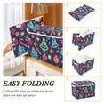 thumbnail image 2 of Yayeee Collapsible Cube Storage Bin with Lid Fabric Closet Decorative Basket with Handles, Neon Christmas, 2 of 7