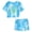 Blue, variant on Topgal 100% Cotton Tie Dye Black & White Crop Top & Shorts Clothes Set Outfit for Big Girls Size 6