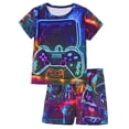 thumbnail image 2 of QEFJNO 3-12Y Kids Boys Pajamas Set 2 PCS Short Sleeve Top and Shorts Pants for Toddler Boys Gamer Pjs Summer, 2 of 11