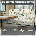 thumbnail image 4 of Boatee Flower RV Dinette Cushion Covers Universal Camper Accessories Washable Bench Cushion Sofa Slip Covers for 2 Seat Cushion Couch Loveseat Sofa Chair Cover Furniture Protector White, 4 of 7
