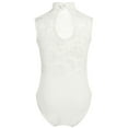 thumbnail image 2 of inhzoy Girls Lace Splice Turtleneck Ballet Dance Leotard Tulle Modern Dancewear Ivory 7-8, 2 of 6