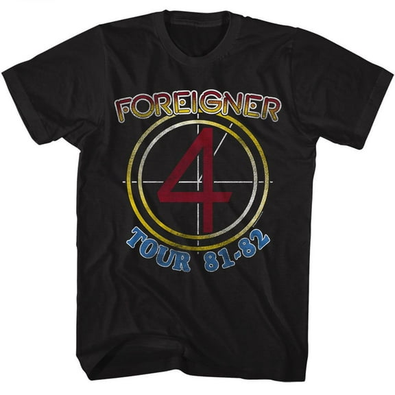 Men's Black Foreigner 1981/82 Tour T-Shirt