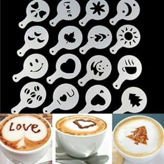 Restpresso 4.75 inch Latte Stencil, 1 Smiley Face Coffee Stencil - Coffee Art Template, Decorate Cupcakes, Cakes, or Cookies, Stainless Steel Cappucci