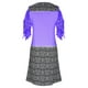 thumbnail image 5 of Puntoco Vestido De Manga Corta Con Cuello En V, Nuevo Vestido De Verano Con Cuello En V Para Mujer, Estampado En Contraste, Manga Corta, Encaje, Hombros Descubiertos, Vestido Con Cremallera, Morado M, 5 of 5
