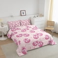 thumbnail image 3 of Erosebridal Pink Disco Ball Bedding Set Twin Cowgirl Bow Bedding Comforter Sets Teen Adults Room Decor,Cute Bowtie Princess Comforter Set Cute Pink Star Print Decor Bed Duvet Set, 3 of 7
