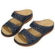thumbnail image 1 of Sandalias Retro Mujer Sandalias Cómodas Con Tacón Cuña Con Boca Pez Gran Tamaño Europeas Y Americanas (Azul 41), 1 of 8