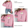 thumbnail image 3 of Camisa De Manga Larga Estampada Cuello Redondo Ajuste Casual Moda Elegante Mujer Camiseta para Citas Rosa XXL, 3 of 4