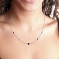 thumbnail image 2 of TriJewels 0.61 ctw Blue Sapphire and Natural Diamond Women Station Necklace in 10K White Gold, 2 of 5