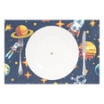 thumbnail image 2 of Space Stars Astronauts Fish 12×18 inch Placemats Heat Resistant Washable Foldable Rectangular Placemats Set Decoration Indoor Outdoor for Kitchen Dining Table 1PC, 2 of 8