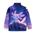 thumbnail image 5 of Uorisanigo Kids Girls Sweatshirt Casual Long Sleeve Zipper Sweatshirt Oversized Purple Starry Axolotl Pullover Tops Teen Girl School Athletic Tops Fall Fashion Outfits Clothes, 5 of 7