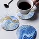 thumbnail image 4 of Posavasos para bebidas con soporte, juego de 6, posavasos de cerámica absorbentes estilo océano con base de corcho, sin rayar, 4 of 7