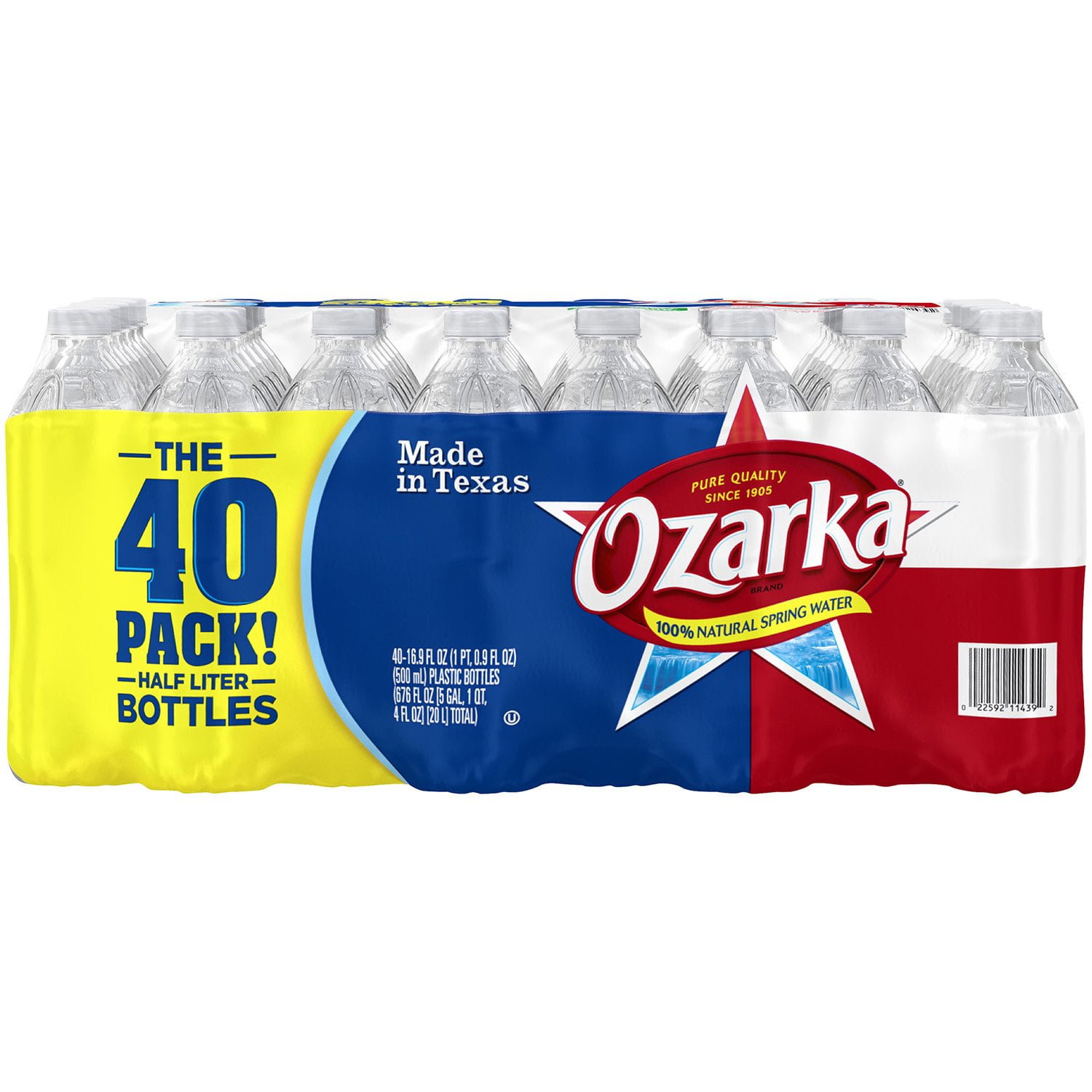 OZARKA Brand 100% Natural Spring Water, 16.9-ounce plastic bottles