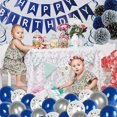 thumbnail image 2 of Conjunto de decoraciones de fiesta de cumpleaños azul y plata Afortunado Sencillez, 2 of 4