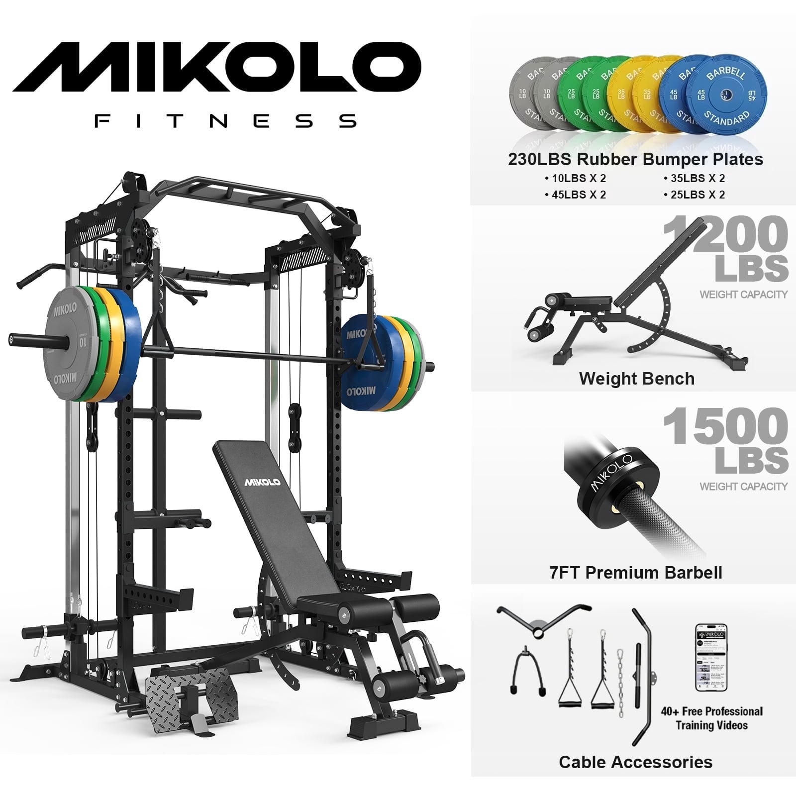 Power Cage - Black/Home Package (Colorful Plates-230LB)