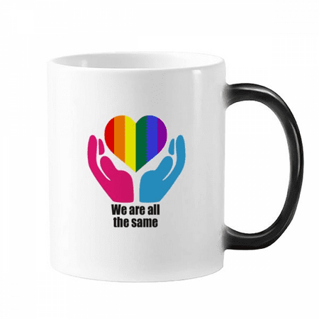 

We Are All The Same Art Deco Fashion Mug Changing Color Cup Morphing Heat Sensitive 12oz