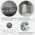 thumbnail image 5 of Designart Chicago Skyline at Night Black and White' Ultra Glossy Cityscape Circle Wall Art, 5 of 5