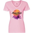thumbnail image 3 of Inktastic Miami Beach Florida Vacation Sunset Women's V-Neck T-Shirt, 3 of 5