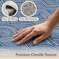 thumbnail image 6 of ODIKA 2'x3' Washable Throw Rug Door Nautical Beachy Wave Motif Frame Front Layered Welcome Striped Refined for Hallway, Study Room, Non-Slip Low Profile, Flatwoven, 6 of 7