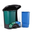 thumbnail image 4 of Huang qing shan Trash Bins - 17.5inW x 17.5inH x 13inD - Double Bin - Green/Blue - Recycle, Trash, Can, Bin, Garbage, Plastic, Wastebasket, Adjustable, Removable, Home, Office, Durable, 4 of 7