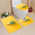 thumbnail image 1 of ABPHQTO Cono Helado Piña Con Hojas Frutas Brillantes Concepto Caramelo Endecha Juego de alfombras de baño de 3 piezas Alfombra de baño Alfombra de contorno y tapa de inodoro, 1 of 2