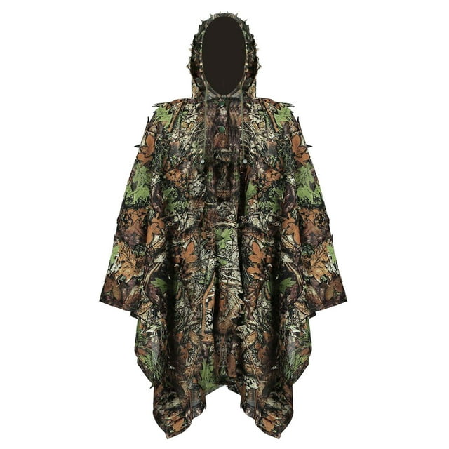 Ropa de camuflaje al aire libre Poncho Capa con cordón con capucha Ropa deportiva de caza al aire libre Vogacara OD000174-00B