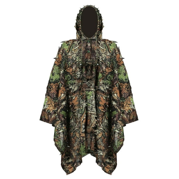 TureClos Outdoor Camouflage Clothing Poncho Hooded Drawstring Cloak ...