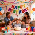 thumbnail image 4 of Guirnalda de Globos EHZCBHG 16" Colorida Feliz Cumpleaños, 4 of 7