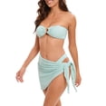 thumbnail image 4 of YDLCAFD Easter Summer New Model Push Up Bikini Half Skirt Three Piece Swimsuit Set With Padding For Women, 4 of 5