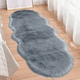 thumbnail image 4 of Cinvoph Plush Area Rug, 55"x20" Large Living Room Bedroom Rugs, Soft Non Slip Floral Door Mat Low Pile Carpet for Living Room Carpets Bedroom Decor Dark Gray, 4 of 8