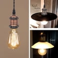 thumbnail image 5 of FSLiving J-Type Track Pendant Light Black Weave Rope Cord Red Bronze Socket Mini Lighting Industrial Factory heads pendant lighting Bulb Sold Separately Customizable Track Lighting-3 Lights, 5 of 10