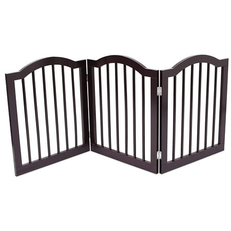 UPC: 0667031413713 | Internet s Best Pet Gate with Arched Top – 3 Panel – 24  Tall – Espresso