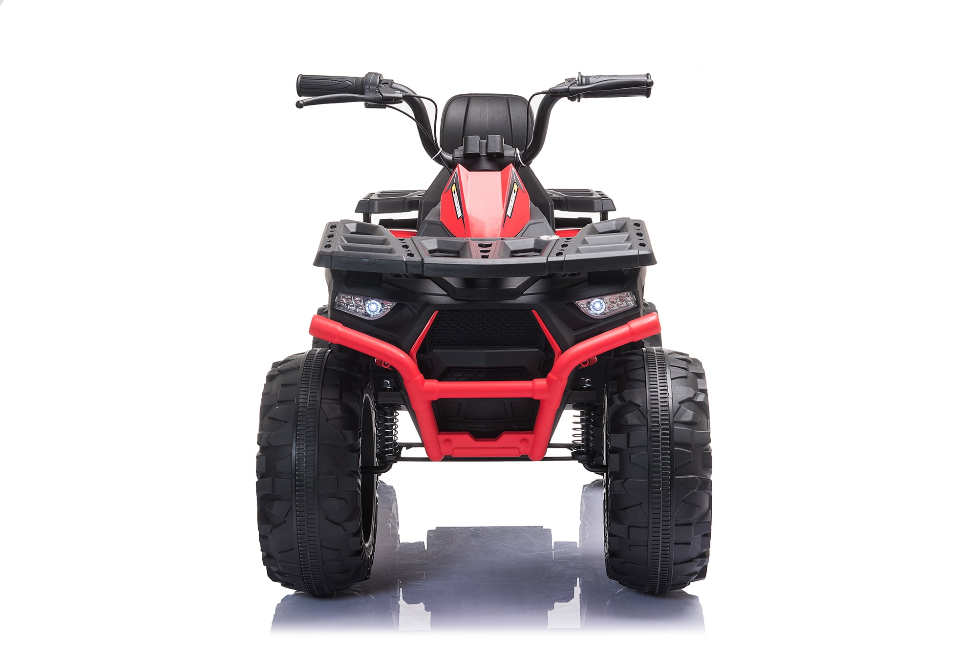 Private Jungle Ride on ATV,12V Battery Powered Electric Vehicle w/ Safety Belt,LED Lights,Horn,2 Speeds,USB/ MP3/TF,Rear Wheel Motorized Ride on 4 Wheeler Quad Car(Red)