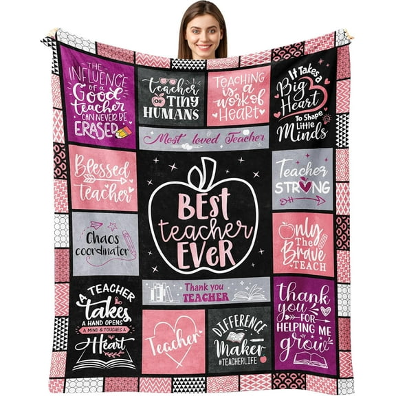 Christmas Teacher Gifts for Women, Teacher Appreciation Gifts, Best Xmas Gifts for Teacher Women from Student, Teacher Thank You Gift Ideas, Present for Teacher Female Throw Blanket 60"x50"