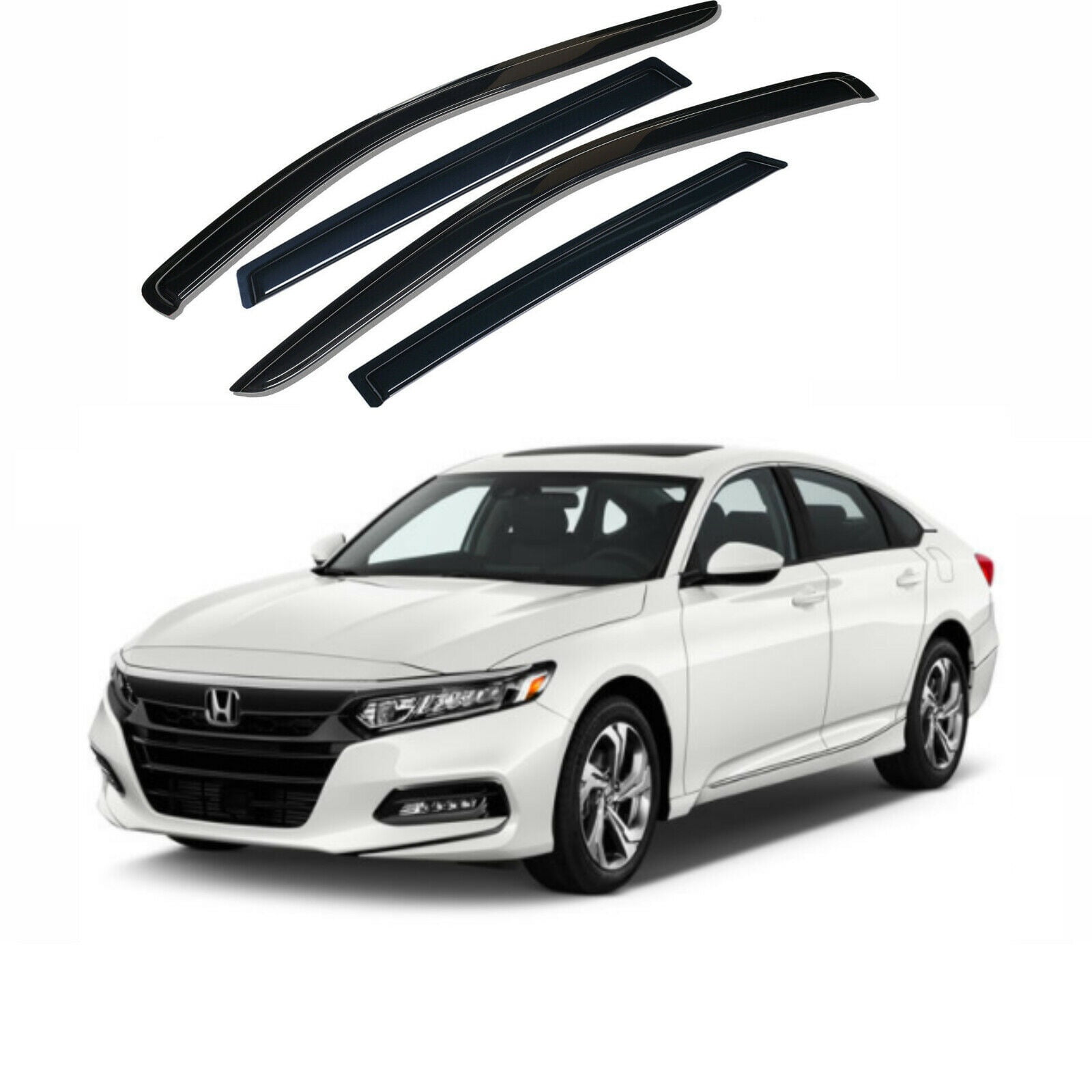 Smoke Side Window Vent Visors Sun Rain Guards Wind Shades for Honda