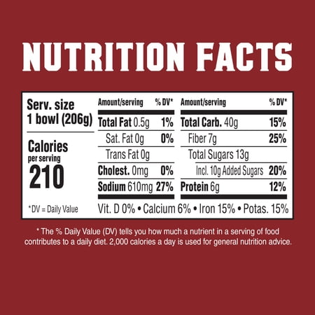 VAN CAMP’S PORK AND BEANS MICROWAVABLE CUPS, 6G PROTEIN PER SERVING, 7.25 OZ. CUP