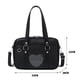 thumbnail image 5 of Mujer PU Cuero Corazón Mensajero Color Sólido Bolsos (negro), 5 of 8