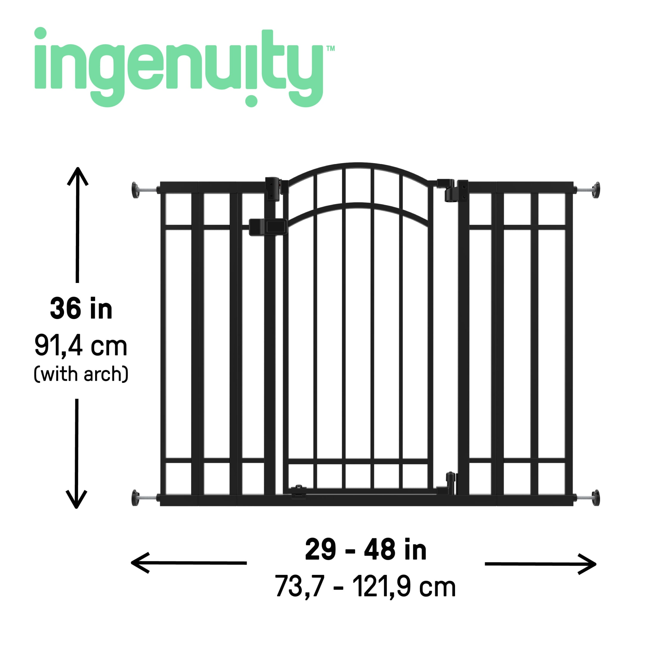 Ingenuity The Doorway 48W Series Safety Gate, Black photo 6