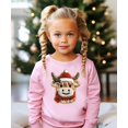 thumbnail image 3 of Ink Printed Image NOT a Chenille Patch Cow Sweatshirt for Women, Teens & Kids Faux Yarn Christmas Sweater Pink Sweatshirt 5-6, 3 of 6