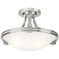 thumbnail image 2 of Possini Euro Design Deco Modern Ceiling Light Semi Flush Mount Fixture 16" Wide Brushed Nickel 2-Light White Marbleized Glass Bowl for Bedroom Kitchen, 2 of 7