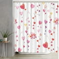 thumbnail image 2 of Valentines Day Shower Curtain Valentines Day Bathroom Decor Set Falling Colorful Heart Shower Curtain Waterproof Fabric Bathroom Curtain with 12 Hooks,72x72 Inches, 2 of 2