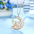 thumbnail image 5 of 925 Sterling Silver Fairy Necklace Elf Vines Star Moon Pendant Angel Wings Jewelry Women Christmas Valentine's Day Birthday Gifts for Daughter Juwaliy, 5 of 8