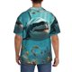 thumbnail image 3 of Balery Realistic Ocean Shark Camisa Casual de Manga Corta con Botones para Hombre, Texturizada, Estilo Cubano, para Playa, Verano-Medium, 3 of 5